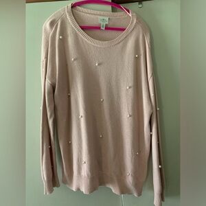 St. John’s Bay plus size XXL Baby pink Pearl sweater